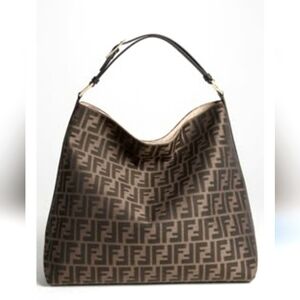 Fendi Zucca Large Hobo Tobacco
